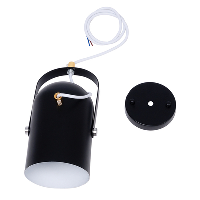 GloboStar® HAZEL 00930 Μοντέρνο Κρεμαστό Φωτιστικό Ανάρτηση Μονόφωτο 1 x E27 IP20 Μαύρο, Άσπρο & Χρυσό Μέταλλο - Μ12 x Π12 x Υ27cm