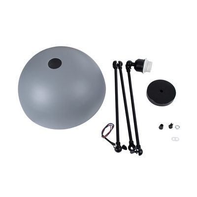 GloboStar® LOTUS 00937 Μοντέρνο Φωτιστικό Οροφής Καμπάνα Μονόφωτο 1 x E27 IP20 Γκρι, Μαύρο & Λευκό Μέταλλο - Μ30 x Π30 x Υ21cm