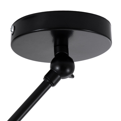 GloboStar® LOTUS 00937 Μοντέρνο Φωτιστικό Οροφής Καμπάνα Μονόφωτο 1 x E27 IP20 Γκρι, Μαύρο & Λευκό Μέταλλο - Μ30 x Π30 x Υ21cm