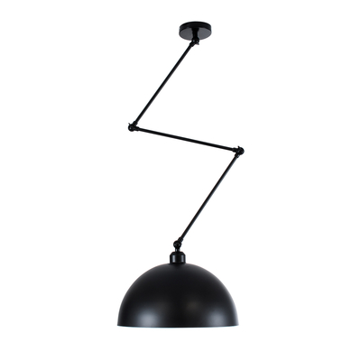 GloboStar® LOTUS 00939 Μοντέρνο Φωτιστικό Οροφής Καμπάνα Μονόφωτο 1 x E27 IP20 Μαύρο & Λευκό Μέταλλο - Μ30 x Π30 x Υ21cm