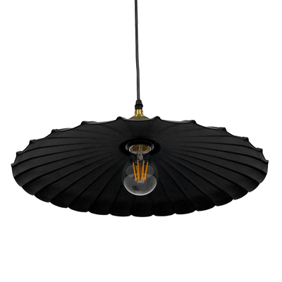 GloboStar® MARGI 00982 Vintage Κρεμαστό Φωτιστικό Καμπάνα Μονόφωτο 1 x E27 IP20 Μαύρο & Χρυσό Μέταλλο - Μ40 x Π40 x Y15cm