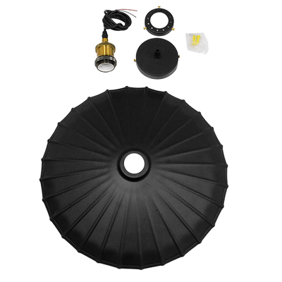 GloboStar® MARGI 00982 Vintage Κρεμαστό Φωτιστικό Καμπάνα Μονόφωτο 1 x E27 IP20 Μαύρο & Χρυσό Μέταλλο - Μ40 x Π40 x Y15cm