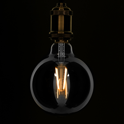 GloboStar® 99073 Λάμπα E27 G125 Γλόμπος LED LONG FILAMENT 8W 800 lm 320° AC 85-265V Edison Retro με Φιμέ Γυαλί Θερμό Λευκό 2700 K Dimmable