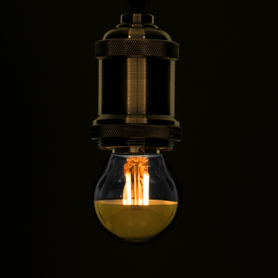 GloboStar® 99106 Λάμπα E27 G45 Γλομπάκι με Ανεστραμμένο Χρυσό Καθρέπτη LED FILAMENT 4W 420 lm 320° AC 85-265V Edison Retro με Διάφανο-Χρυσό Γυαλί Ultra Θερμό Λευκό 2200 K Dimmable