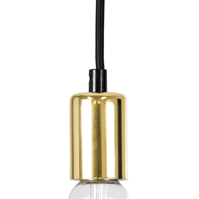 GloboStar® LUMI GOLD 99421 Μοντέρνο Κρεμαστό Φωτιστικό Ανάρτηση Μονόφωτο 1 x E27 IP20 Χρυσό Μέταλλο - Μ4 x Π4 x Υ110cm