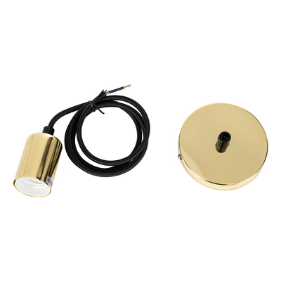 GloboStar® LUMI GOLD 99421 Μοντέρνο Κρεμαστό Φωτιστικό Ανάρτηση Μονόφωτο 1 x E27 IP20 Χρυσό Μέταλλο - Μ4 x Π4 x Υ110cm