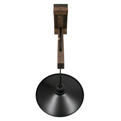 GloboStar® JONAS 00882 Vintage Επιτοίχιο Φωτιστικό Απλίκα Μονόφωτο 1 x E27 IP20 Καφέ Ξύλο με Μαύρο Μέταλλο - Μ26 x Π50 x Υ50cm