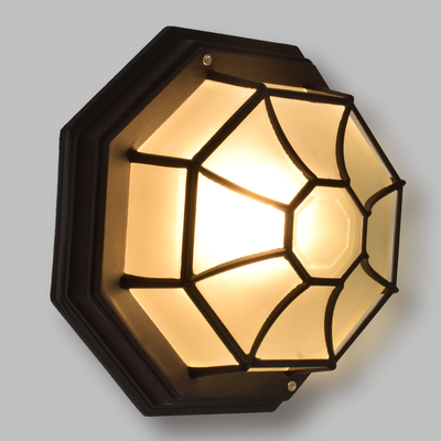 GloboStar® RUBY 00912 Vintage Φωτιστικό Πλαφονιέρα Οροφής Μονόφωτο 1 x E27 IP20 Μαύρο Μέταλλο με Λευκό Γυαλί - Μ27 x Π27 x Υ12cm