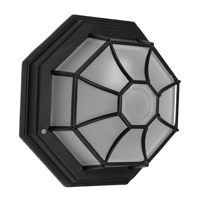 GloboStar® RUBY 00912 Vintage Φωτιστικό Πλαφονιέρα Οροφής Μονόφωτο 1 x E27 IP20 Μαύρο Μέταλλο με Λευκό Γυαλί - Μ27 x Π27 x Υ12cm