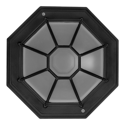 GloboStar® RUBY 00912 Vintage Φωτιστικό Πλαφονιέρα Οροφής Μονόφωτο 1 x E27 IP20 Μαύρο Μέταλλο με Λευκό Γυαλί - Μ27 x Π27 x Υ12cm