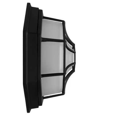 GloboStar® RUBY 00912 Vintage Φωτιστικό Πλαφονιέρα Οροφής Μονόφωτο 1 x E27 IP20 Μαύρο Μέταλλο με Λευκό Γυαλί - Μ27 x Π27 x Υ12cm