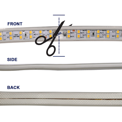GloboStar® 70513 Wide Ταινία Διπλής Σειράς Epistar LED SMD 2835 1m 24W/m 180LED/m 3144lm/m 120° DC 230V Αδιάβροχη IP68 Ultra Θερμό Λευκό 2200K Dimmable