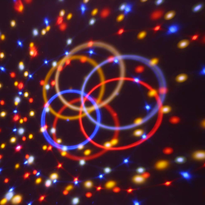 GloboStar® 79602 LED Party Disco Μπάλα με Περιστρεφόμενα Φωτορυθμικά Εφέ Πολύχρωμη RGB DMX512 20W με Sound Control Activated Εφέ και με Ασύρματο Χειριστήριο AC 230V IP20 Φ17 x Υ15cm