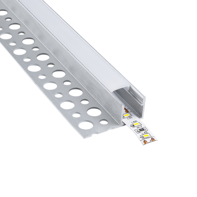 GloboStar® PLASTERBOARD-PROFILE 70834-3M Προφίλ Αλουμινίου - Βάση & Ψύκτρα Ταινίας LED με Λευκό Γαλακτερό Κάλυμμα - Χωνευτή Τερματική Χρήση σε Τελείωμα Γυψοσανίδας ή σε Πλακάκι - Trimless - Πατητό Κάλυμμα - Ασημί - 3 Μέτρα - Πακέτο 5 Τεμαχίων - Μ300 x Π3.1 x Υ1.3cm