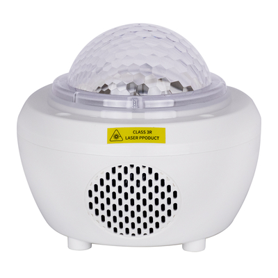 GloboStar® 79604 Λευκό Επιτραπέζιο Διακοσμητικό Φωτιστικό Ειδικών Εφε NIGHT SKY GALAXY 3D LED 10W DC 5V 2200mAh Επαναφορτιζόμενο με Bluetooth Speaker - Sound Activated - Καλώδιο Τροφοδοσίας USB και Ασύρματο Χειριστήριο RF 2.4Ghz Πολύχρωμo RGB Dimmable