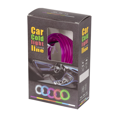 GloboStar® 82207 TUBE 360° Degree Διακοσμητική EL-Wire Neon Αυτοκινήτου Κορδόνι ΣΕΤ 3m 1W/3m 30lm/m 360° DC 12V με Βύσμα Αναπτήρα Αυτοκινήτου Αδιάβροχη IP68 Μωβ