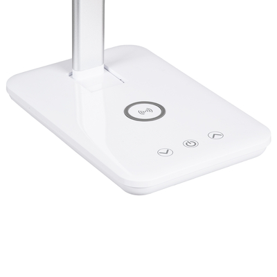 GloboStar® WASP 76532 Μοντέρνο Φωτιστικό Γραφείου Λευκό LED 10 Watt 1000lm DC 5V Αφής & Καλώδιο Τροφοδοσίας USB με Ασύρματη Φόρτιση - Wireless Charger - CCT Θερμό Λευκό 2700K - Φυσικό Λευκό 4500K - Ψυχρό Λευκό 6000K Dimmable