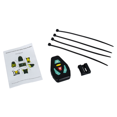 GloboStar® 79069 Γιλέκο Ασφαλείας Φωσφοριζέ Αντανακλαστικό για Ποδηλάτες & Runners με Φωτεινή Σήμανση LED - Ενσωματωμένη Μπαταρία 650mAh DC 5V Επαναφορτιζόμενο με Καλώδιο Τροφοδοσίας USB & Ασύρματο Χειριστήριο - Λαχανί Φωσφοριζέ & Μαύρο Αδιάβροχο IP65