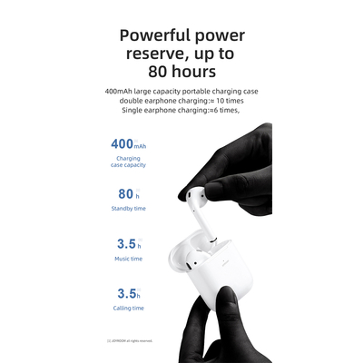 GloboStar® 87051 JOYROOM Originals JR-T03S TWS Earphones με Θήκη Φόρτισης True Wireless Bluetooth V5.0 Binaural Συμβατό με iOS & Android Μαύρο