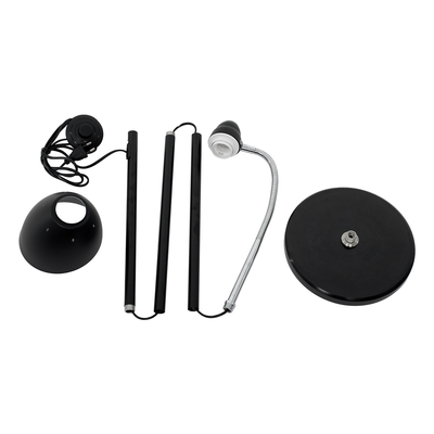 GloboStar® VERSA 00830 Μοντέρνο Επιδαπέδιο Φωτιστικό Μονόφωτο 1 x E27 IP20 Μαύρο & Ασημί Μέταλλο με Μαύρο Μάρμαρο - Μ14.5 x Π14.5 x Υ155cm