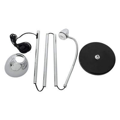 GloboStar® VERSA 00831 Μοντέρνο Επιδαπέδιο Φωτιστικό Μονόφωτο 1 x E27 IP20 Ασημί Μέταλλο με Μαύρο Μάρμαρο - Μ15 x Π15 x Υ155cm