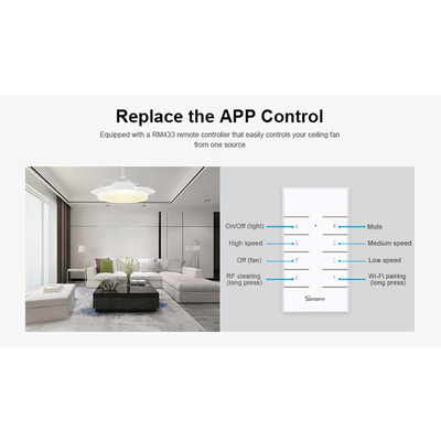 GloboStar® 80012 SONOFF iFan03-R2 - Wi-Fi Smart Switch Ceiling Fan & Light Controller