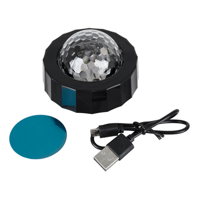 GloboStar® 81844 Φορητό Διακοσμητικό Φωτιστικό Ειδικών Φωτορυθμικών Εφέ PARTY Disco LED 3W DC 5V 300mAh Επαναφορτιζόμενο - Sound Activated - Καλώδιο Τροφοδοσίας USB - Βάση με Μαγνήτη - Πολύχρωμo RGB IP20 Μ7.5 x Π7.5 x Υ4.5cm
