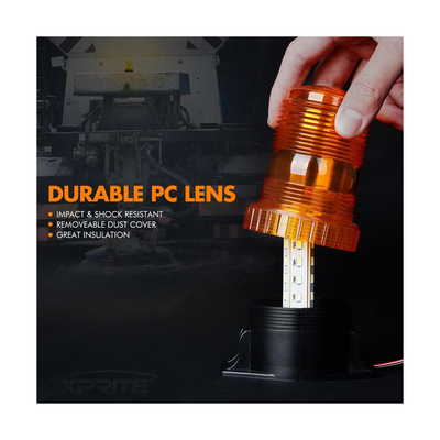 GloboStar® 85195 PRO Series Φάρος Ασφαλείας για Περονοφόρα - Κλαρκ - Αυτοκίνητα & Φορτηγά STROBE LED SMD 5730 40W DC 10-110V Αδιάβροχος IP65 Πορτοκαλί