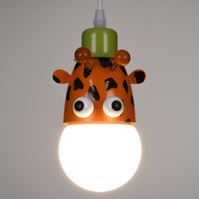 GloboStar® GIRAFFE 00638 Παιδικό Κρεμαστό Φωτιστικό Φιγούρα Μονόφωτο 1 x E27 IP20 Πολύχρωμο Μέταλλο - Μ12 x Π10.5 x Υ13.5cm