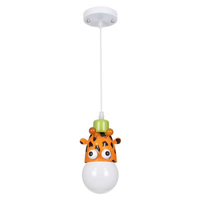 GloboStar® GIRAFFE 00638 Παιδικό Κρεμαστό Φωτιστικό Φιγούρα Μονόφωτο 1 x E27 IP20 Πολύχρωμο Μέταλλο - Μ12 x Π10.5 x Υ13.5cm