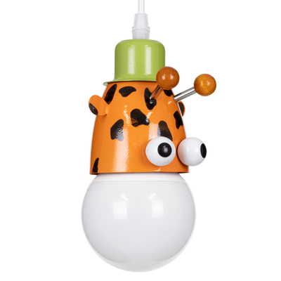 GloboStar® GIRAFFE 00638 Παιδικό Κρεμαστό Φωτιστικό Φιγούρα Μονόφωτο 1 x E27 IP20 Πολύχρωμο Μέταλλο - Μ12 x Π10.5 x Υ13.5cm