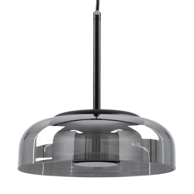 GloboStar® CHARLOTTE 00743 Μοντέρνο Κρεμαστό Φωτιστικό Καμπάνα CREE LED 5W 500lm 180° AC 85-265V IP20 Θερμό Λευκό 2700K Ασημί Γυαλί με Μαύρο Μέταλλο Μ23 x Π23 x Υ23cm - 2 Xρόνια Εγγύηση