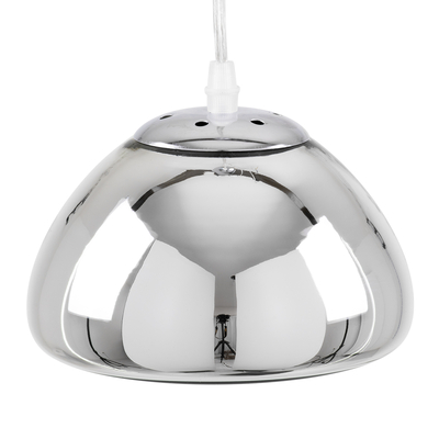 GloboStar® CRISTIN 00756 Μοντέρνο Κρεμαστό Φωτιστικό Ανάρτηση Μονόφωτο 1 x G4 Ασημί Γυαλί - Μ18 x Π18 x Υ13cm
