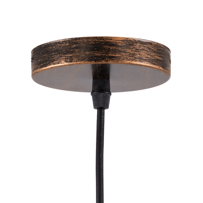 GloboStar® CUBE 00793 Μοντέρνο Κρεμαστό Φωτιστικό Πλέγμα Μονόφωτο 1 x E27 IP20 Χάλκινο Μέταλλο - Μ25 x Π25 x Υ25cm