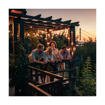 GloboStar® 78985 WIRE GARLAND Καλωδιογιρλάντα PVC 20 Μέτρων με 15 Ντουί E27 με Πρίζα Schuko Επεκτεινόμενη Αδιάβροχη IP65