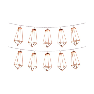 79803 Διακοσμητική Γιρλάντα Bronze Cone 1.5 Μέτρα με Διακόπτη On/Off - 10 LED 1W με Μπαταρίες 3xAA & Διάφανο Καλώδιο IP20 Θερμό Λευκό 2700K Μ1.5m