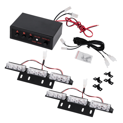 GloboStar® 85011 PRO Series ΣΕΤ 2 x Μπάρες Σήμανσης Οχήματος Αστυνομίας για Αυτοκίνητα & Φορτηγά 3 Προγραμμάτων Φωτισμού STROBE LED HIGH POWER 18W DC 10-30V Αδιάβροχο IP65 Μπλε & Κόκκινο