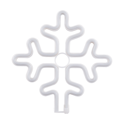 GloboStar® 78581 Φωτιστικό Ταμπέλα Φωτεινή Επιγραφή NEON LED Σήμανσης SNOWFLAKE 5W με Καλώδιο Τροφοδοσίας USB - Μπαταρίας 3xAAA (Δεν Περιλαμβάνονται) - Ψυχρό Λευκό 6000K