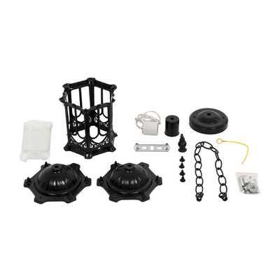 GloboStar® DARCY 00655 Vintage Κρεμαστό Φωτιστικό Πλέγμα Μονόφωτο 1 x E27 IP20 Μαύρο Μέταλλο με Διάφανο Γυαλί - Μ15.5 x Π15.5 x Υ32.5cm