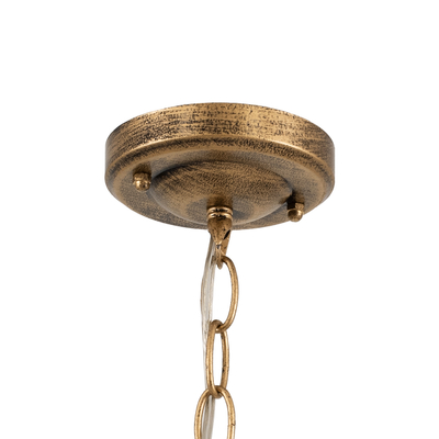 GloboStar® DARCY 00656 Vintage Κρεμαστό Φωτιστικό Πλέγμα Μονόφωτο 1 x E27 IP20 Μπρούτζινο Μέταλλο με Διάφανο Γυαλί - Μ15.5 x Π15.5 x Υ32.5cm