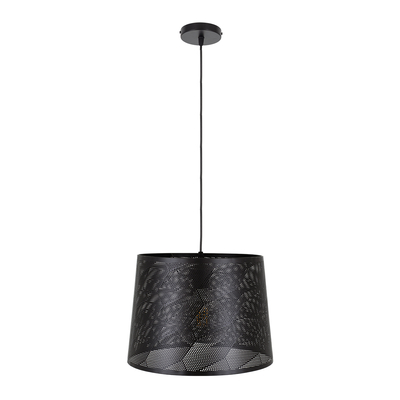 GloboStar® SPARKLE 00733 Μοντέρνο Κρεμαστό Φωτιστικό Καπέλο Μονόφωτο 1 x E27 IP20 Μαύρο Μέταλλο - Μ35 x Π35 x Υ26cm