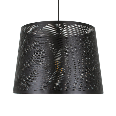 GloboStar® SPARKLE 00733 Μοντέρνο Κρεμαστό Φωτιστικό Καπέλο Μονόφωτο 1 x E27 IP20 Μαύρο Μέταλλο - Μ35 x Π35 x Υ26cm