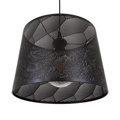 GloboStar® SPARKLE 00733 Μοντέρνο Κρεμαστό Φωτιστικό Καπέλο Μονόφωτο 1 x E27 IP20 Μαύρο Μέταλλο - Μ35 x Π35 x Υ26cm