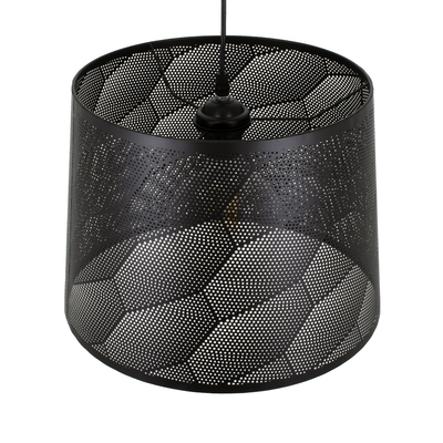 GloboStar® SPARKLE 00733 Μοντέρνο Κρεμαστό Φωτιστικό Καπέλο Μονόφωτο 1 x E27 IP20 Μαύρο Μέταλλο - Μ35 x Π35 x Υ26cm