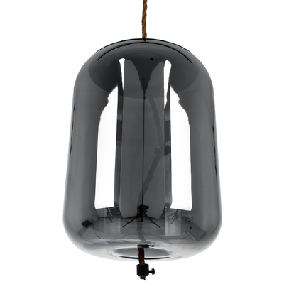 GloboStar® ΑΧΤΟΝ 00753 Μοντέρνο Κρεμαστό Φωτιστικό Ανάρτηση LED 7W 500 lm 180° AC 100-240V IP20 Θερμό Λευκό 2700K Μαύρο Γυαλί με Μαύρο Μέταλλο - Μ18 x Π18 x Υ18cm - 2 Xρόνια Εγγύηση