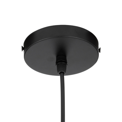 GloboStar® OLVERO 00772 Μοντέρνο Κρεμαστό Φωτιστικό Ανάρτηση Μονόφωτο 1 x E27 IP20 Μαύρο & Χρυσό Μέταλλο - Μ18 x Π4 x Y38cm