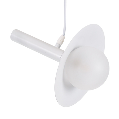 GloboStar® CELEST 00790 Μοντέρνο Κρεμαστό Φωτιστικό Ανάρτηση Μονόφωτο 1 x G9 Λευκό Μέταλλο με Λευκό Γυαλί - Μ20 x Π20 x Υ26.5cm