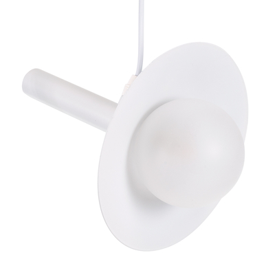 GloboStar® CELEST 00790 Μοντέρνο Κρεμαστό Φωτιστικό Ανάρτηση Μονόφωτο 1 x G9 Λευκό Μέταλλο με Λευκό Γυαλί - Μ20 x Π20 x Υ26.5cm