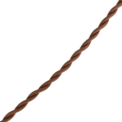 GloboStar® 115105 Vintage Κρεμαστό Φωτιστικό Ανάρτηση Μονόφωτο 1 x E27 IP20 Χρυσό & Μπρούτζινο Μέταλλο με Καφέ Ύφασμα - 100cm