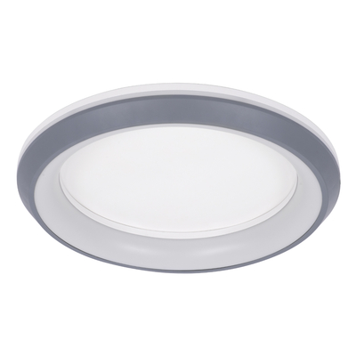 GloboStar® MELINA 61042 Πλαφονιέρα Οροφής Κύκλος LED CCT 55W 6376lm 120° AC 220-240V - Εναλλαγή Φωτισμού μέσω Τηλεχειριστηρίου All In One Ψυχρό Λευκό 6000k+Φυσικό Λευκό 4500k+Θερμό Λευκό 2700k Dimmable Φ48cm - Ανθρακί - 3 Years Warranty